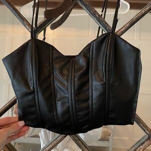 Faux Leather Zara Corset Top